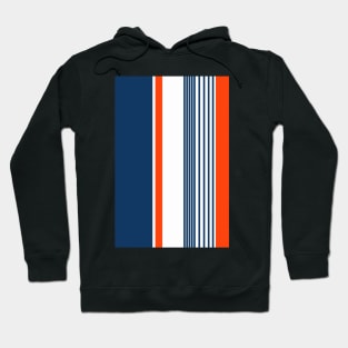 Color Block Stripes Blue and Red Hoodie